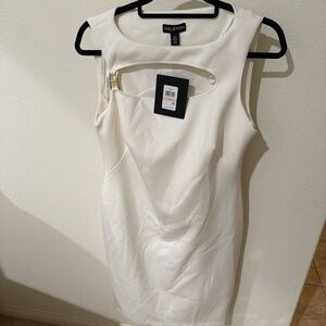 Halston Heritage Ivory Cutout Mini Dress